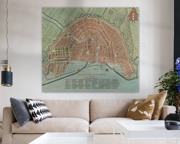 Een oude kaart van Amsterdam. Historische kaart van Amsterdam, Oud Amsterdam van Nederlands Erfgoed