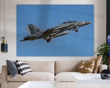 Décollage du Boeing F/A 18F Super Hornet de la marine américaine. sur Jaap van den Berg