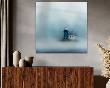 Lighthouse in the fog by Carla van Zomeren