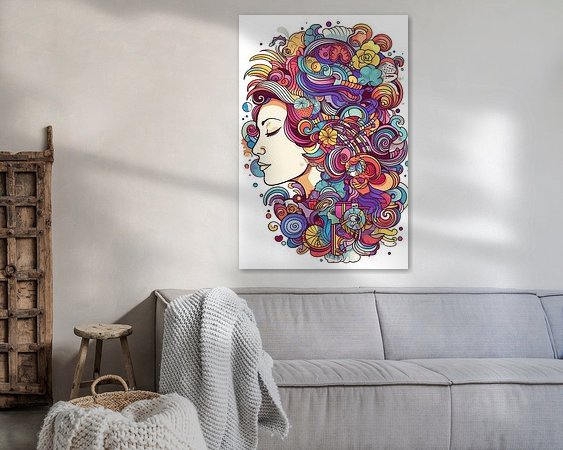 Voorbeeld van het werk in een kamer