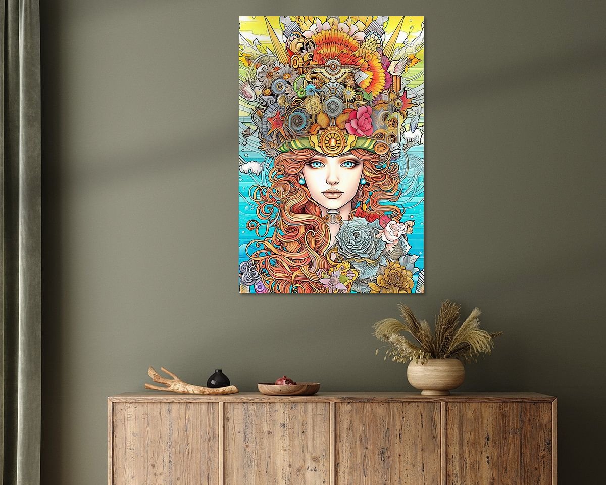 Voorbeeld van het werk in een kamer
