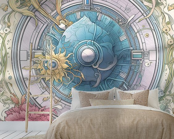 Voorbeeld van het werk in een kamer