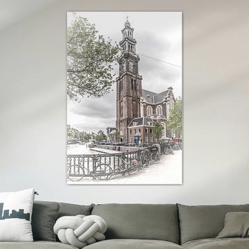 AMSTERDAM Westerkerk & Prinsengracht von Melanie Viola