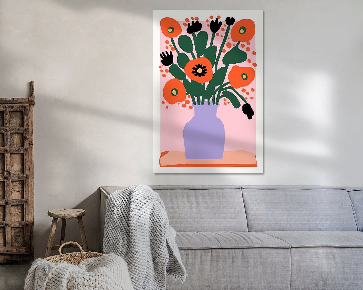 Voorbeeld van het werk in een kamer
