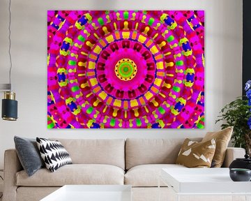 Violetta Art - Mandala in Violet en Rood van Caroline Lichthart