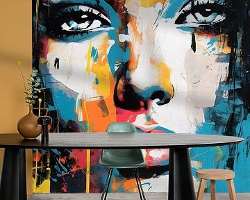Beautiful Face Mixed Media Pop Art von Rosa Piazza