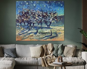Starry night over the orchard by Nop Briex