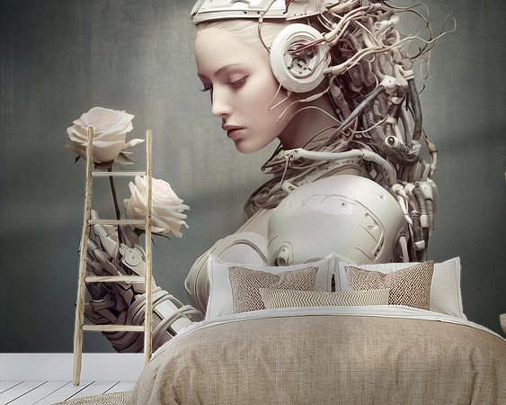 Voorbeeld van het werk in een kamer