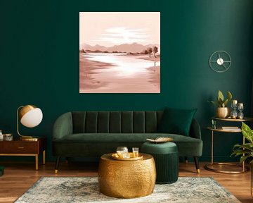 Peinture beige Cascades paisibles | Nature sur Blikvanger Schilderijen