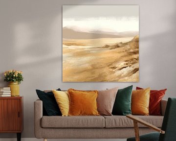 Beige Painting Serenity's Harmony |Natural Tranquillity by Blikvanger Schilderijen