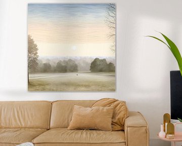 Beige Painting Serene Eternity | Natural Tranquillity by Blikvanger Schilderijen