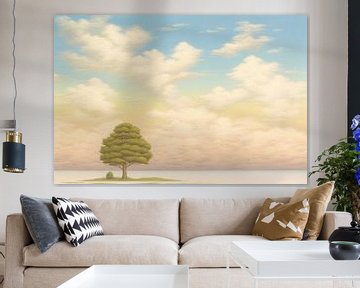 Beige Painting Calm Tranquility | Nature by Blikvanger Schilderijen