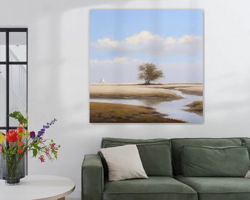 Peinture beige Abondance tranquille | Peinture paysage sur Blikvanger Schilderijen