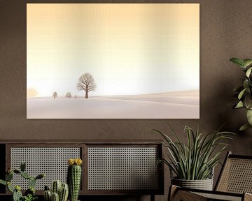 Beige Painting Serenity's Whisper | Horizon by Blikvanger Schilderijen