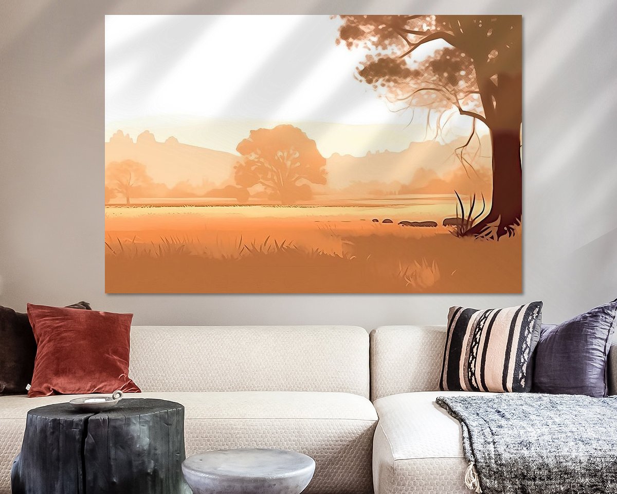 Voorbeeld van het werk in een kamer
