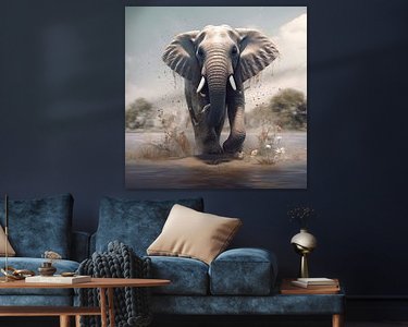 Voorbeeld van het werk in een kamer