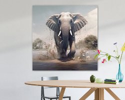 Voorbeeld van het werk in een kamer