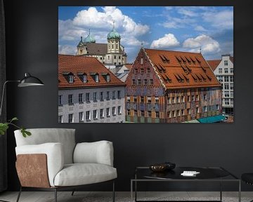 Uitzicht over de historische oude stad Augsburg van ManfredFotos