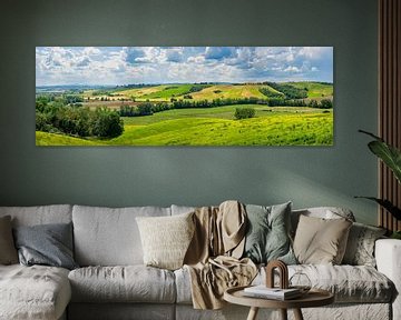 Panorama uit Toscane landschap in Italië van eric van der eijk