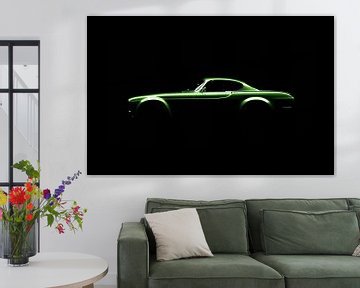 Green vintage sports car by Andreas Berheide Photography