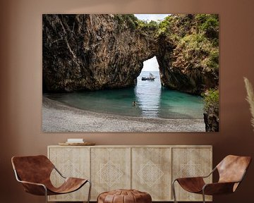 Plage d'une grotte, baie, région de Salerne, Italie sur Fotos by Jan Wehnert