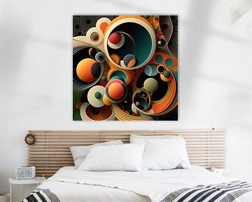 Abstract kleurrijke cirkels van Natasja Haandrikman