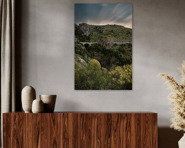 Uitzicht over de natuur aan de kustweg bij Salerno van Fotos by Jan Wehnert