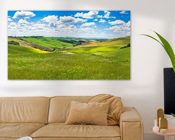 Toscaans kleurrijk landschap in Italië van eric van der eijk