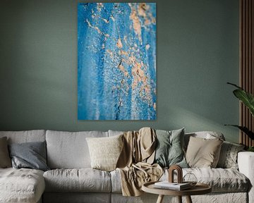 Macro gros plan d'une peinture bleu vif | Macro photographie