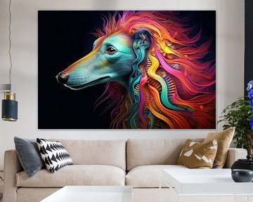 surrealistische pracht van de psychedelische hond van New Visuals