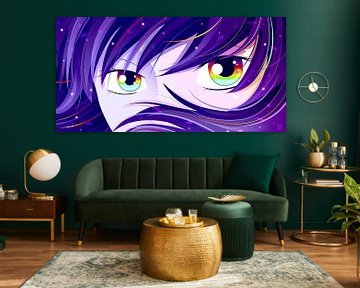 Rainbow Anime Eyes by Mixed media vector arts