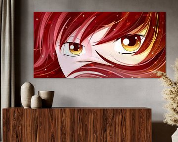 Yeux de manga de feu sur Mixed media vector arts