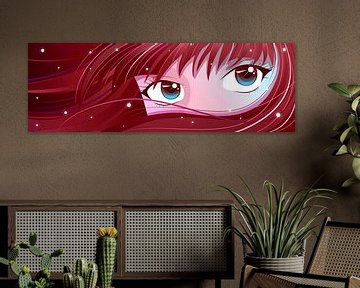 Red Anime Eyes by Mixed media vector arts