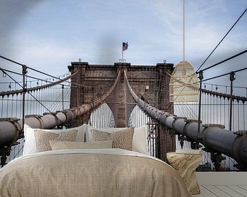 Walking across the Brooklyn Bridge by Roy Poots