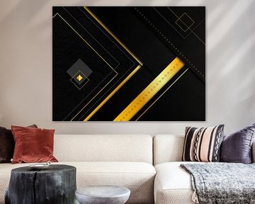 Zwart met gouden interieur van Mixed media vector arts