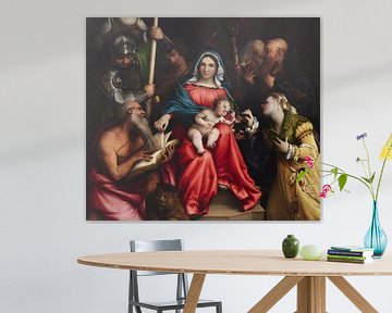Die mystische Vermählung der Heiligen Katharina mit Heiligen, Lorenzo Lotto