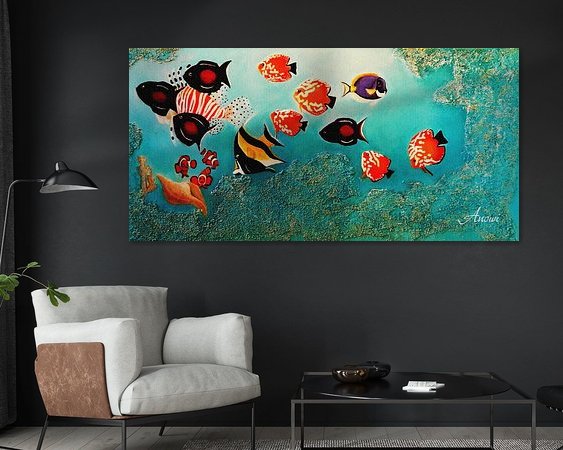 Voorbeeld van het werk in een kamer