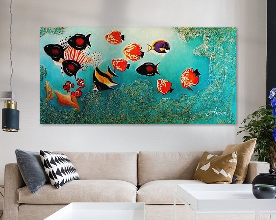 Voorbeeld van het werk in een kamer