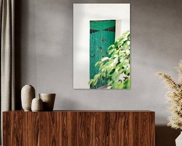 Smaragdgroene houten deur uit Ibiza-stad 2 | Reis- en Straatfotografie van Diana van Neck Photography