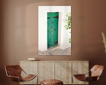 Smaragdgroene houten deur uit Ibiza-stad 3 | Reis- en Straatfotografie van Diana van Neck Photography