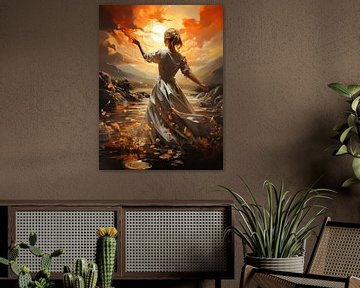 Dancing Woman during sunset by PixelPrestige