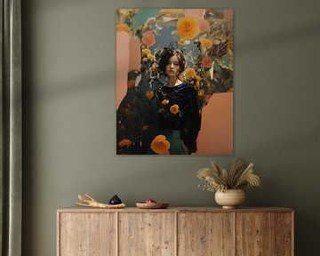 Modern portret in collage stijl van Carla Van Iersel