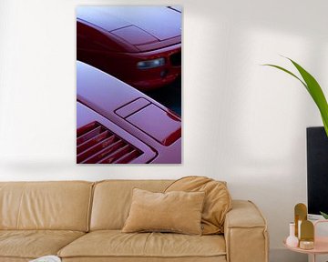 Two red vintage Ferrari's by Jenine Blanchemanche