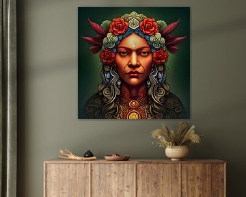 Maori Vrouw, Nieuw-Zeelandse Kunst van Betty Maria Digital Art