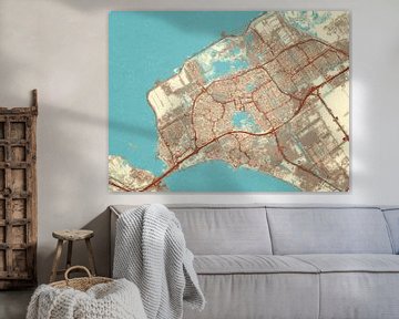 Karte von Almere im Stil von Blue & Cream von Map Art Studio