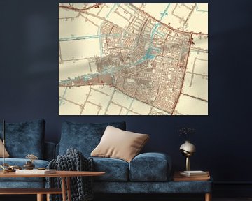Kaart van Dronten in de stijl Blauw & Crème van Map Art Studio