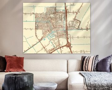 Karte von Emmeloord im Stil von Blue & Cream von Map Art Studio