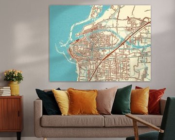 Karte von Harlingen im Stil von Blue & Cream von Map Art Studio