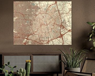 Kaart van Apeldoorn in de stijl Blauw & Crème van Map Art Studio
