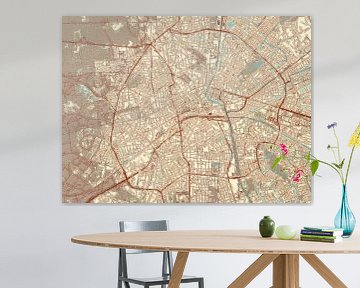 Kaart van Apeldoorn Centrum in de stijl Blauw & Crème van Map Art Studio
